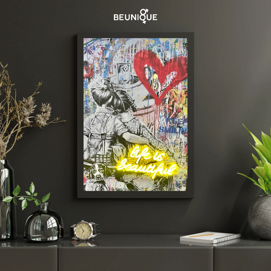Quadro led - Life is beautiful